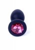 Plug-Jewellery Black Silicon PLUG Small- Pink Diamond